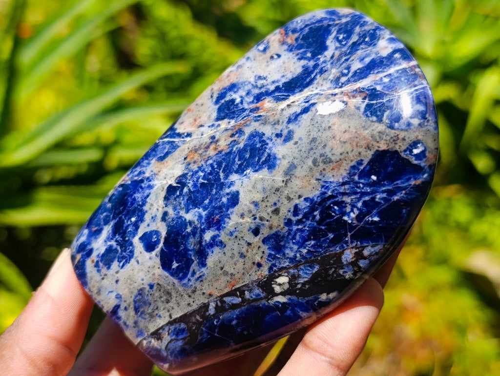 Polished Sodalite Standing Free Forms x 3 From Kunene River, Namibia