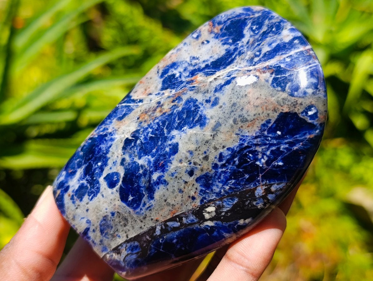 Polished Sodalite Standing Free Forms x 3 From Kunene River, Namibia