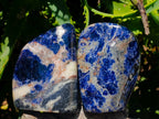 Polished Sodalite Standing Free Forms x 3 From Kunene River, Namibia