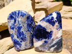 Polished Sodalite Standing Free Forms x 3 From Kunene River, Namibia