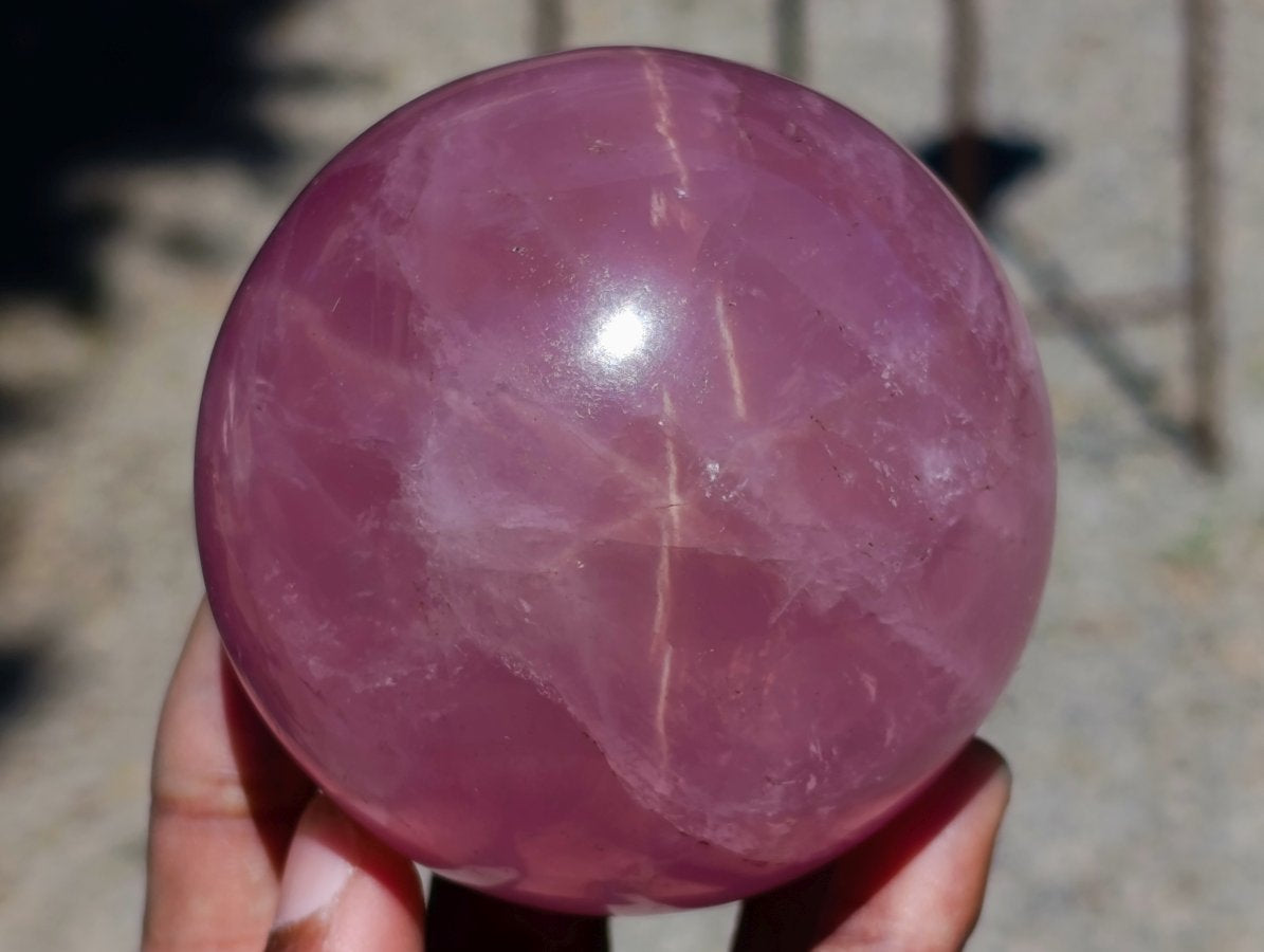 Polished Gemmy Star Rose Girasol Quartz Spheres x 2 From Madagascar