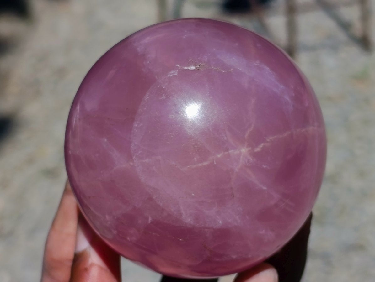 Polished Gemmy Star Rose Girasol Quartz Spheres x 2 From Madagascar