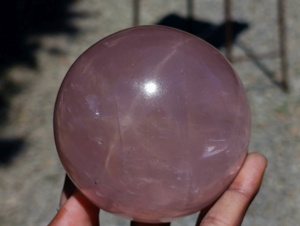 Polished Gemmy Star Rose Girasol Quartz Spheres x 2 From Madagascar