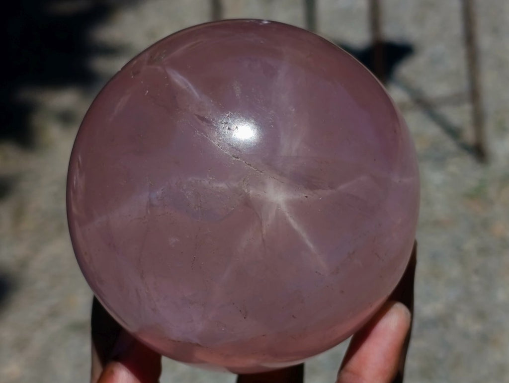 Polished Gemmy Star Rose Girasol Quartz Spheres x 2 From Madagascar