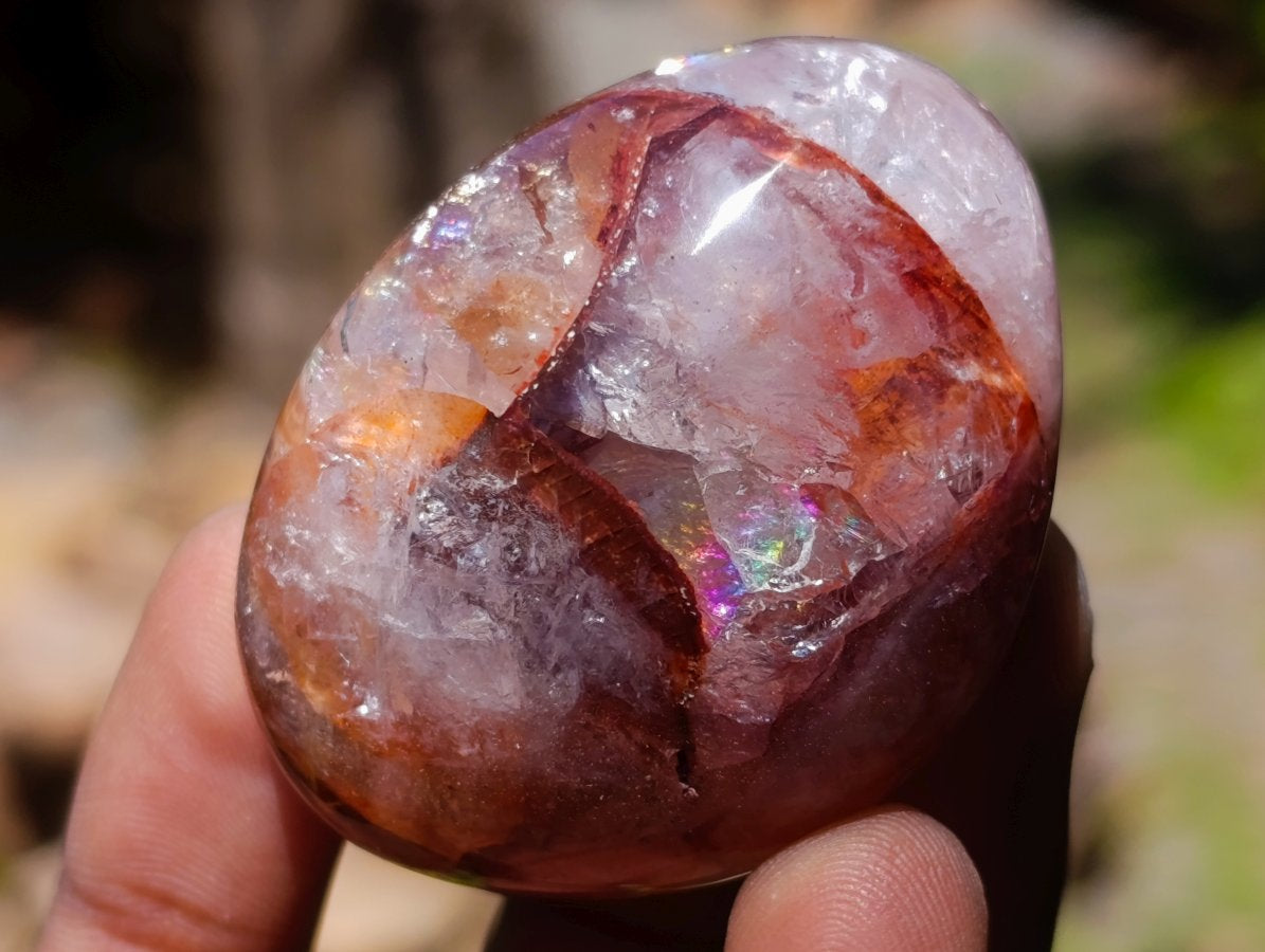 Polished Mini Red Hematoid Quartz Palm Stones x 20 From Ambatondrazaka, Madagascar