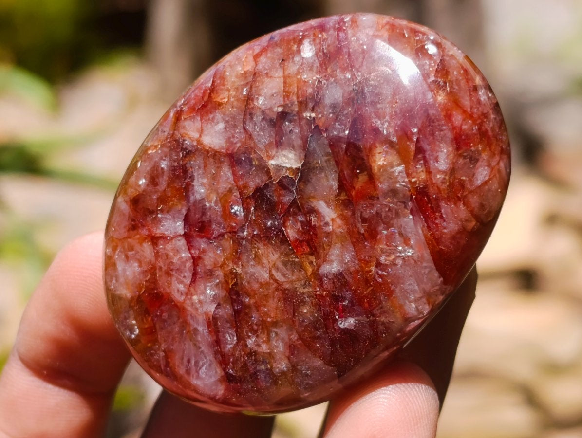 Polished Mini Red Hematoid Quartz Palm Stones x 20 From Ambatondrazaka, Madagascar