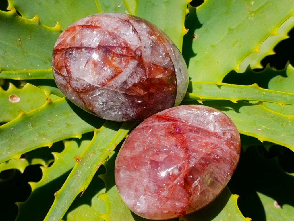 Polished Mini Red Hematoid Quartz Palm Stones x 20 From Ambatondrazaka, Madagascar