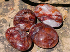 Polished Mini Red Hematoid Quartz Palm Stones x 20 From Ambatondrazaka, Madagascar