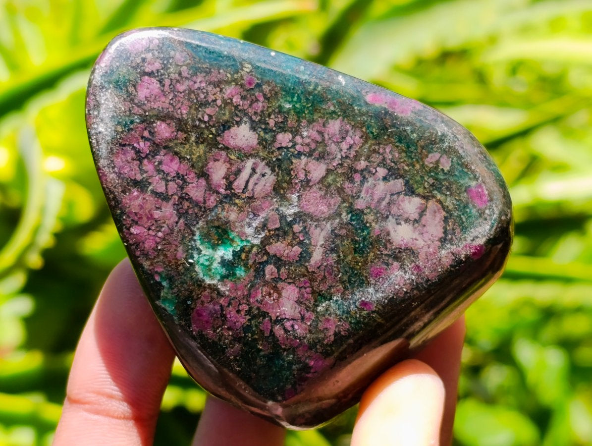 Polished Ruby Corundum In Chrome Verdite Free Forms x 6 From Mutoko, Zimbabwe