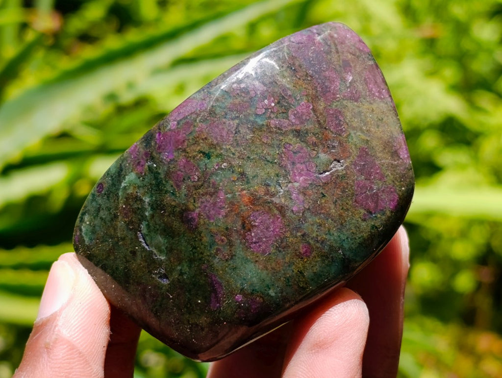 Polished Ruby Corundum In Chrome Verdite Free Forms x 6 From Mutoko, Zimbabwe