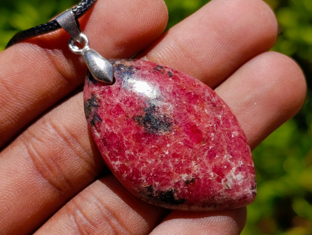 Hand Made Various Shaped Rhodonite Gemstone Pendants x 12 From Ambindavato, Madagascar