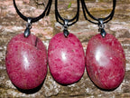 Hand Made Various Shaped Rhodonite Gemstone Pendants x 12 From Ambindavato, Madagascar