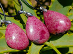 Hand Made Various Shaped Rhodonite Gemstone Pendants x 12 From Ambindavato, Madagascar
