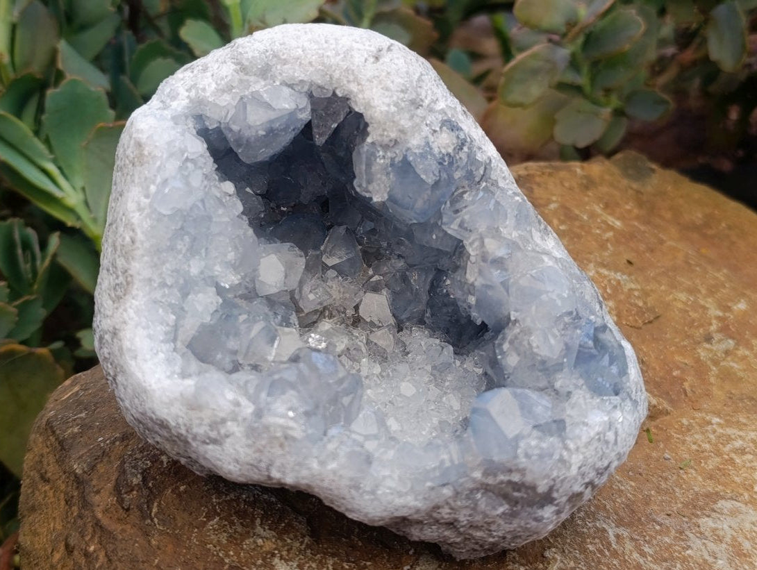 Natural Blue Celestite Cluster Specimens x 2 From Sakoany, Madagascar
