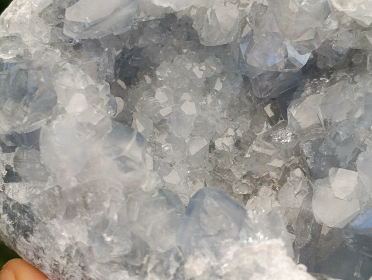 Natural Blue Celestite Cluster Specimens x 2 From Sakoany, Madagascar