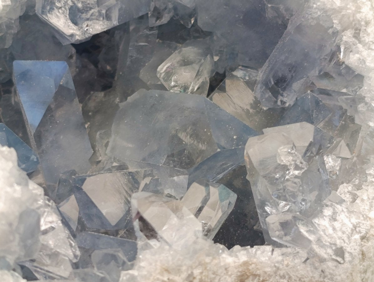 Natural Blue Celestite Cluster Specimens x 2 From Sakoany, Madagascar