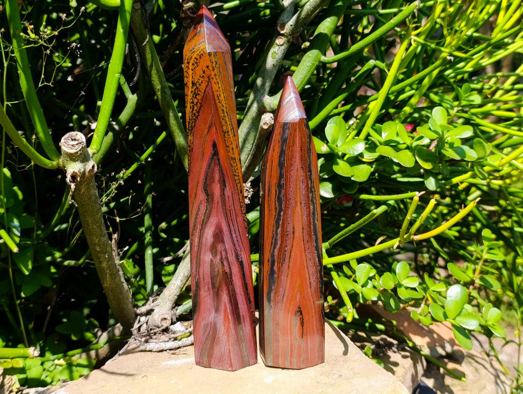 Polished Banded Tiger Iron Display Crystals x 2 From South Africa