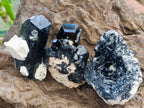 Natural Schorl Black Tourmaline Specimens with Associated Minerals x 12 From Erongo, Namibia
