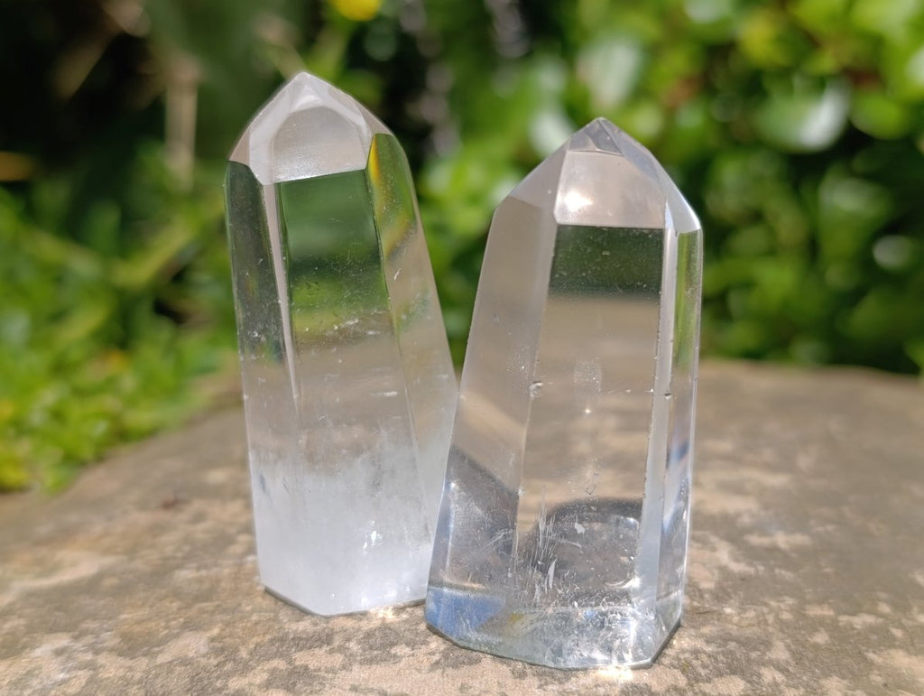 Polished Optic and Clear Quartz Crystals x 12 From Madagascar