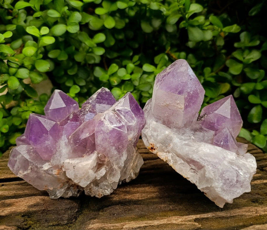 Natural Jacaranda Amethyst Crystal Clusters x 2 From Mumbwa, Zambia
