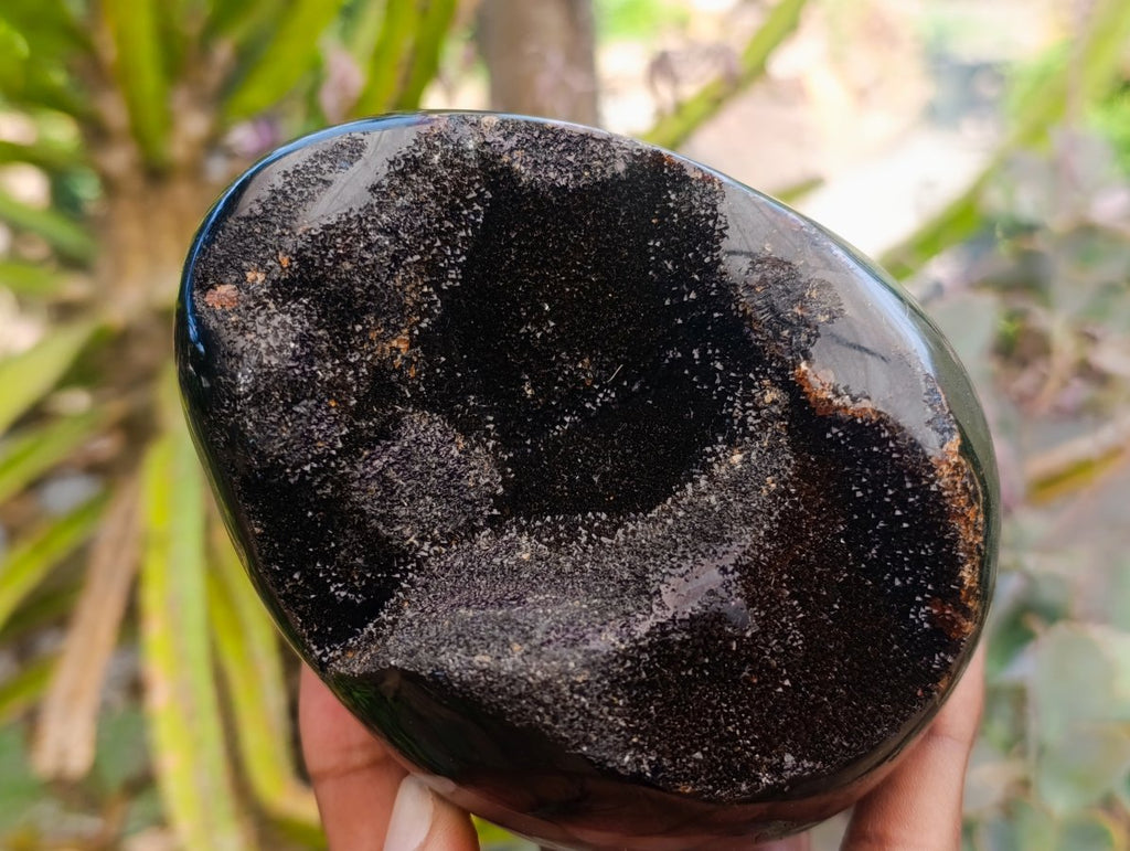 Polished Septerye Sauvage "Dragons Egg" Geode x 2 From Mahajanga, Madagascar