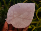 Polished Gemmy Rose Quartz Leaf Shaped Bowls x 4 From Madagascar