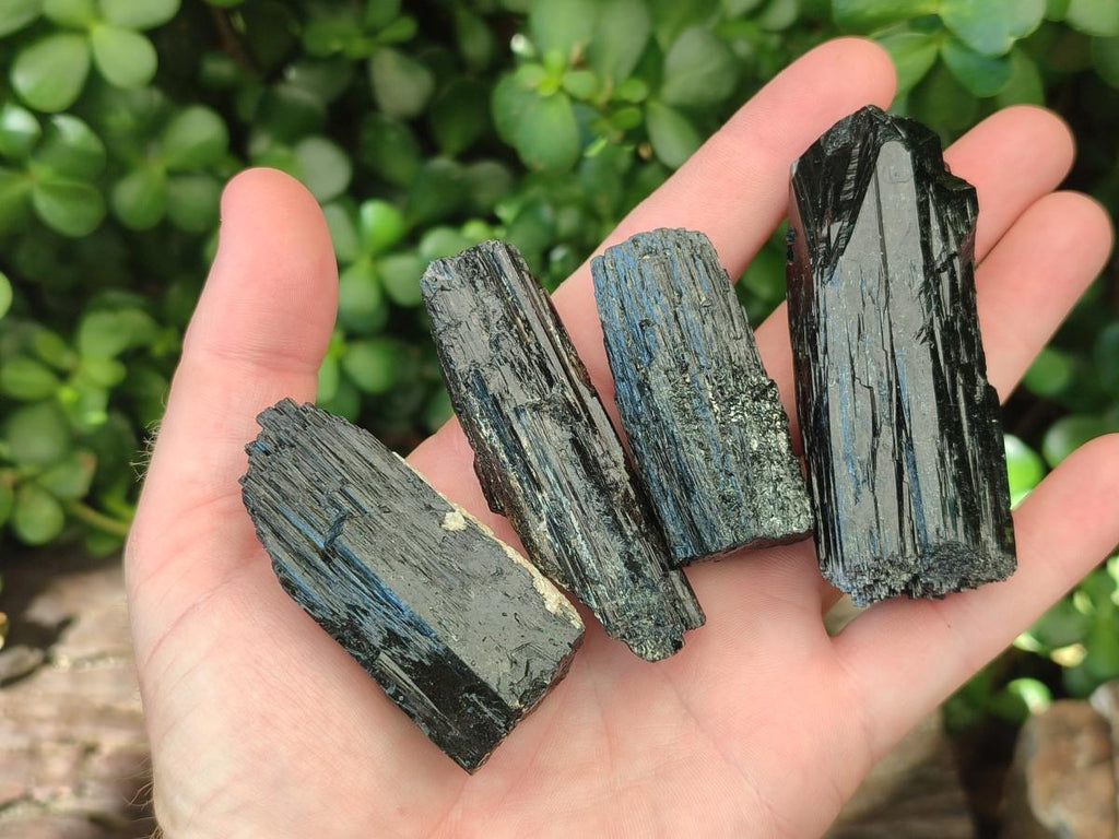 Natural Schorl Black Tourmaline Specimens x 12 From Erongo, Namibia