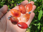 Hand Made Carnelian Agate Gemstone Pendants x 12 From Madagascar
