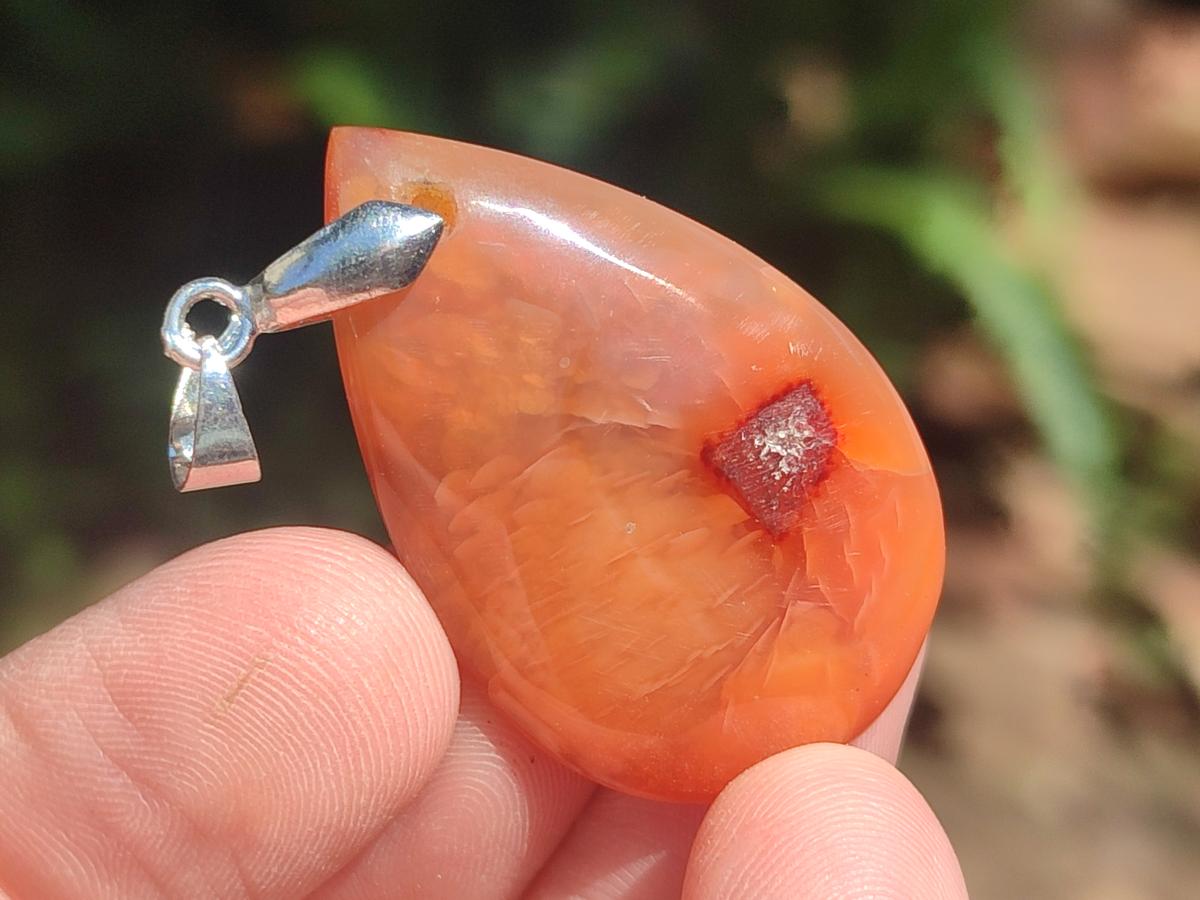 Hand Made Carnelian Agate Gemstone Pendants x 12 From Madagascar