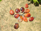 Hand Made Carnelian Agate Gemstone Pendants x 12 From Madagascar