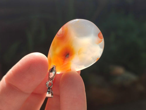 Hand Made Carnelian Agate Gemstone Pendants x 12 From Madagascar