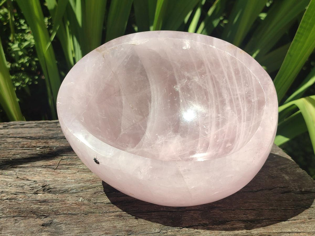 Polished Large Gemmy Rose Quartz Bowl x 1 From Madagascar