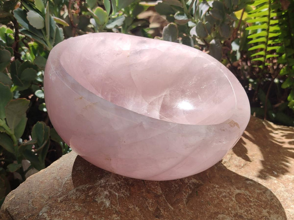 Polished Large Gemmy Rose Quartz Bowl x 1 From Madagascar