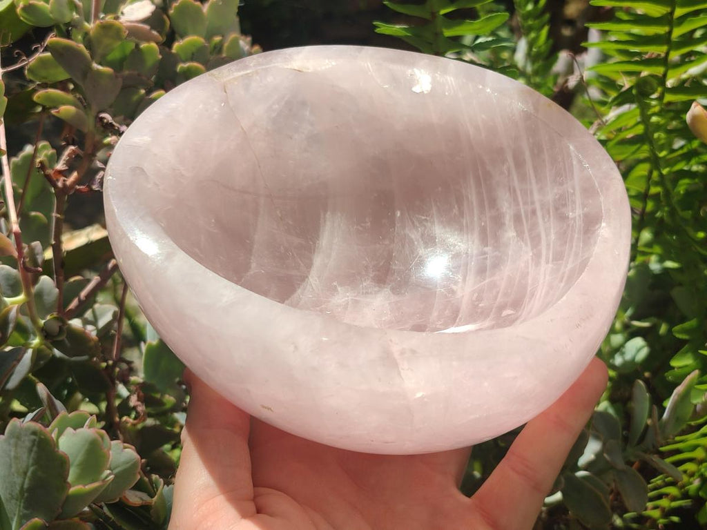 Polished Large Gemmy Rose Quartz Bowl x 1 From Madagascar