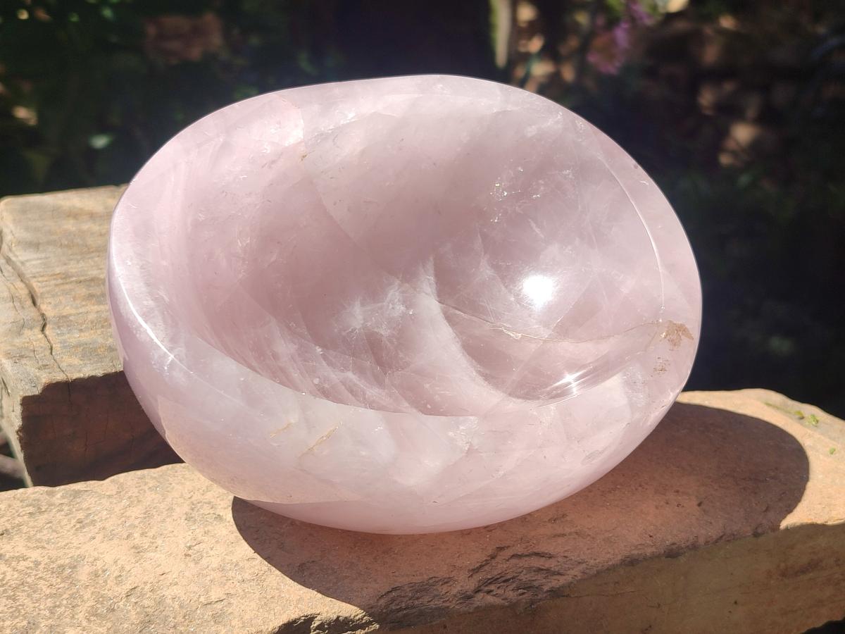 Polished Large Gemmy Rose Quartz Bowl x 1 From Madagascar