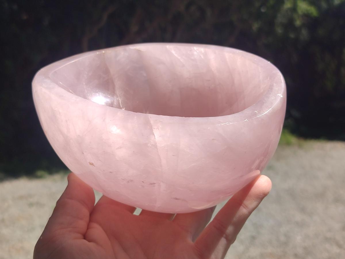 Polished Large Gemmy Rose Quartz Bowl x 1 From Madagascar