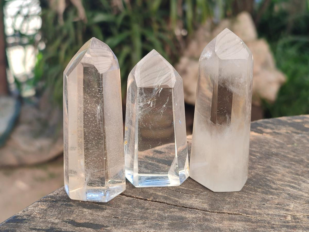 Polished Clear Quartz Crystal Points x 6 From Madagascar