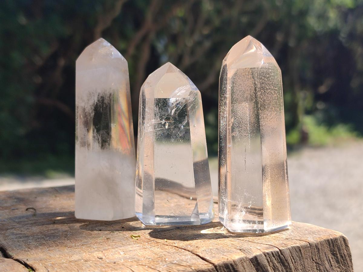 Polished Clear Quartz Crystal Points x 6 From Madagascar