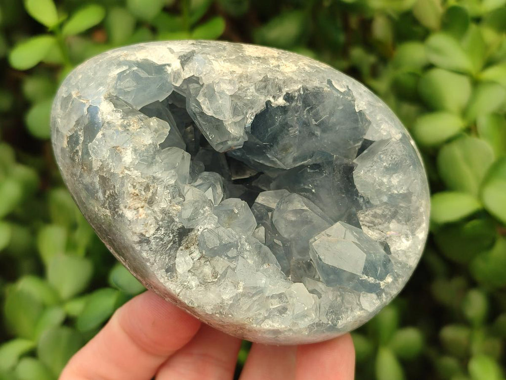 Polished Blue Celestite Eggs x 2 From Sakoany, Madagascar
