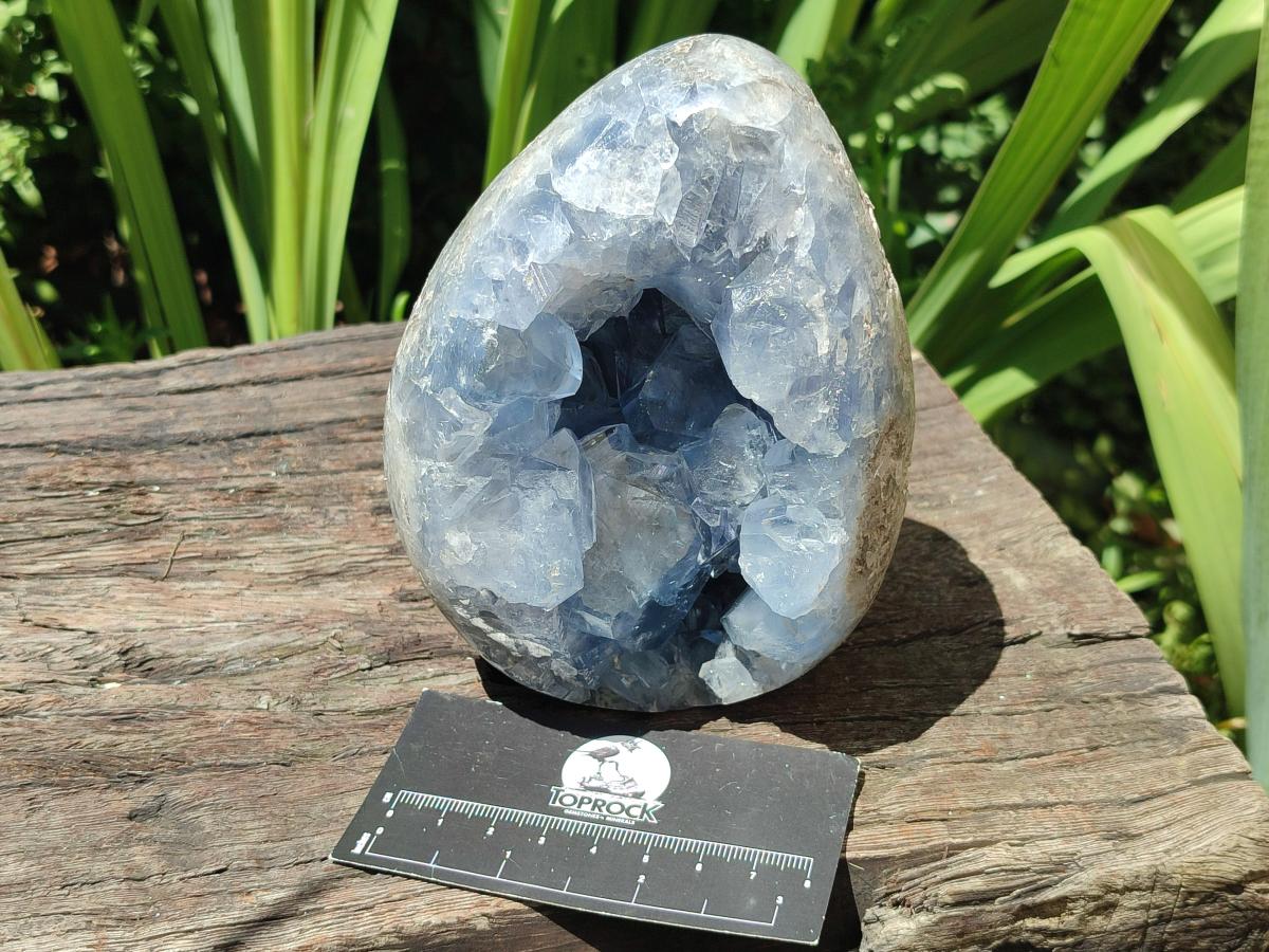 Polished Blue Celestite Eggs x 2 From Sakoany, Madagascar