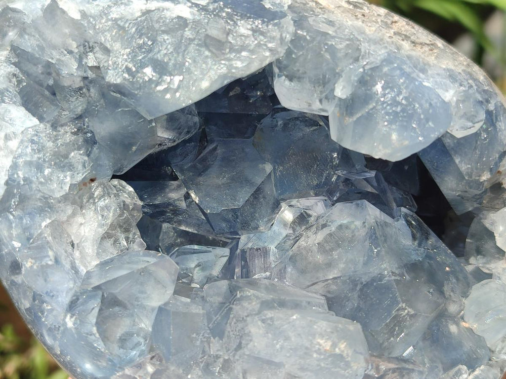 Polished Blue Celestite Eggs x 2 From Sakoany, Madagascar