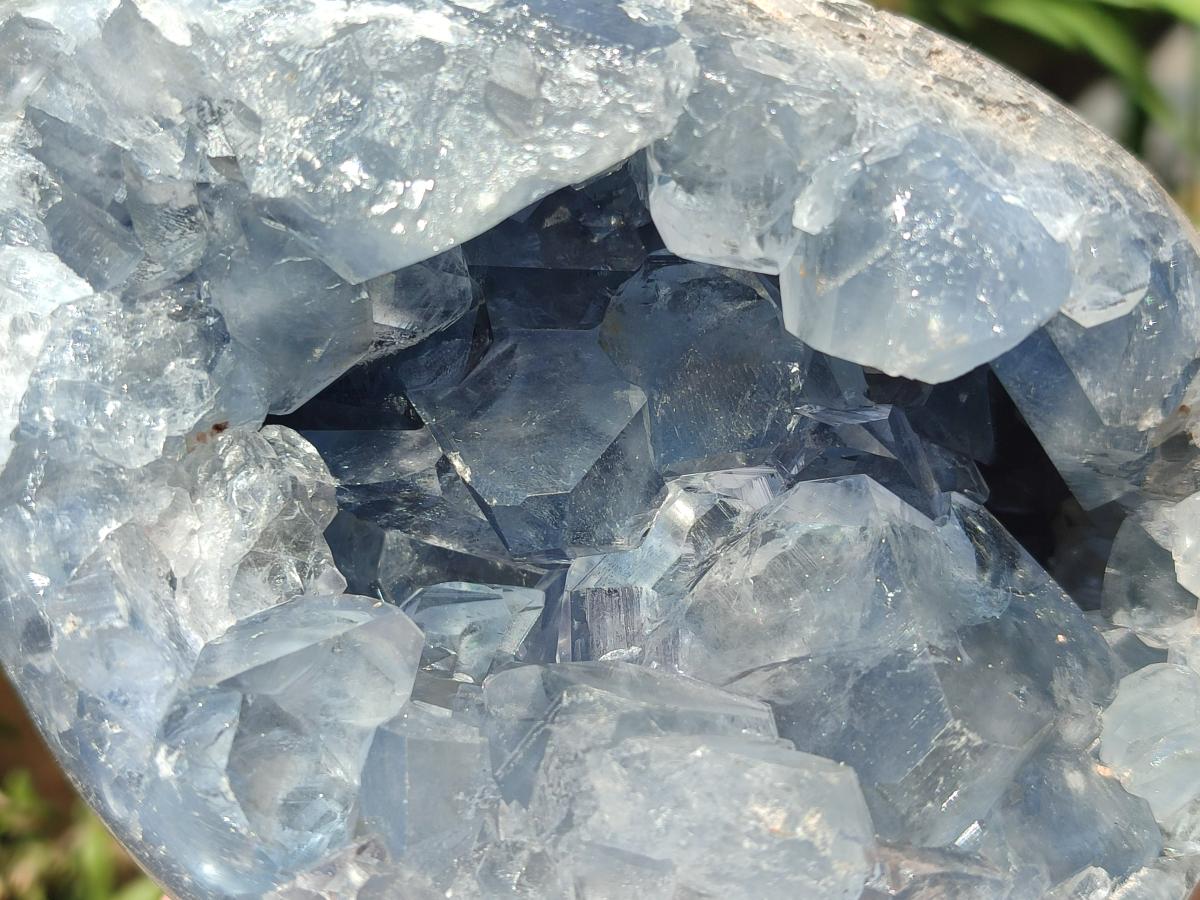 Polished Blue Celestite Eggs x 2 From Sakoany, Madagascar