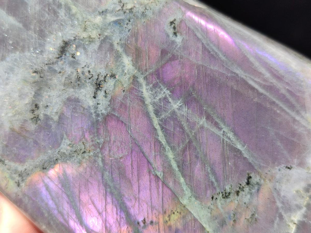 Polished Rare Purple Sunset Flash Labradorite Standing Free Forms x 2 From Madagascar