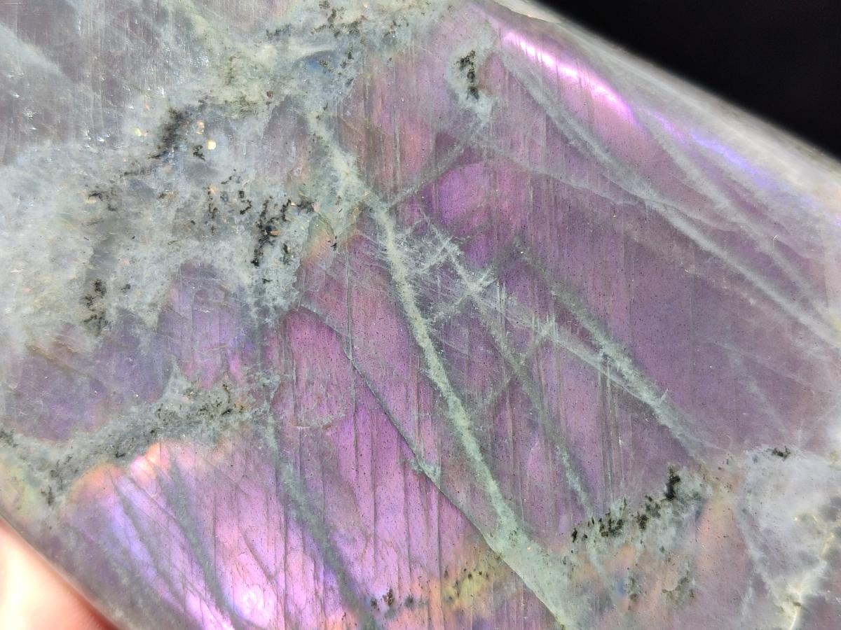 Polished Rare Purple Sunset Flash Labradorite Standing Free Forms x 2 From Madagascar