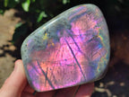 Polished Rare Purple Sunset Flash Labradorite Standing Free Forms x 2 From Madagascar