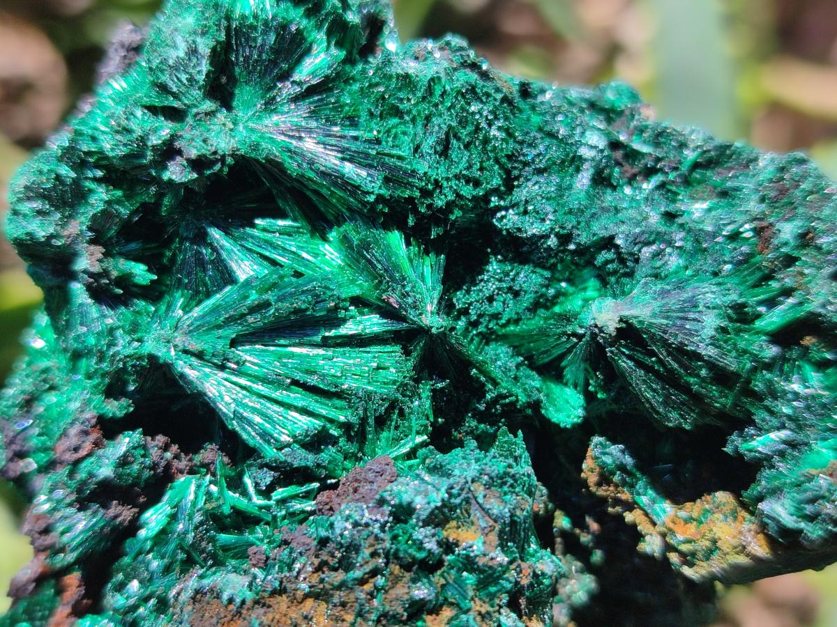 Natural Silky Malachite Specimens x 4 From Kasompe, Congo