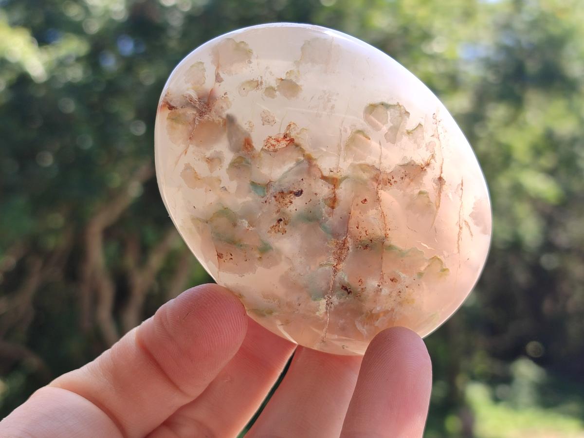 Polished Flower Agate Palm Stones x 12 From Antsahalova, Madagascar