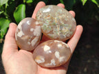 Polished Flower Agate Palm Stones x 12 From Antsahalova, Madagascar