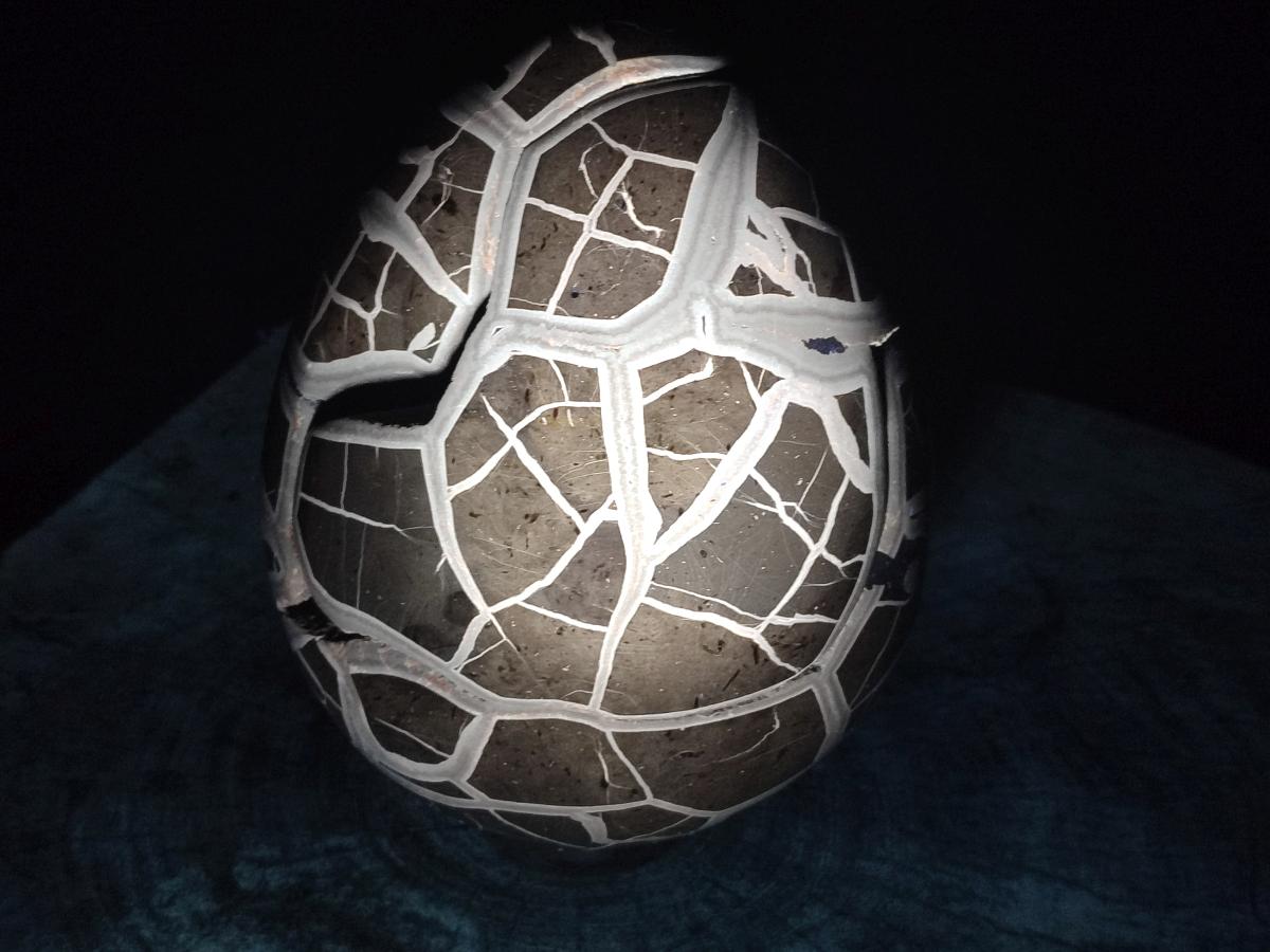 Polished XL Septerye Sauvage "Dragons Egg" Geode with Cap x 1 From Mahajanga, Madagascar