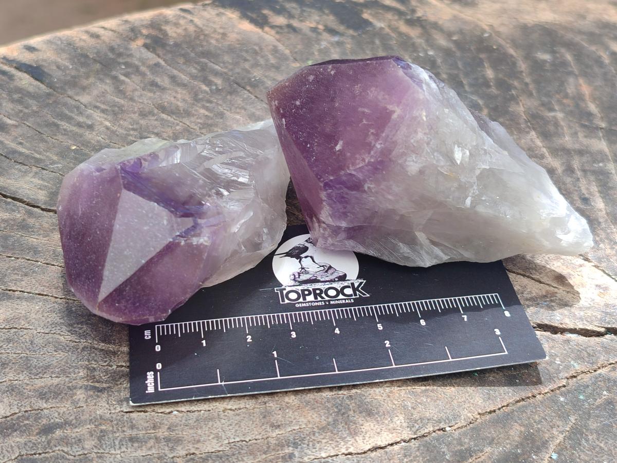 Natural Jacaranda Amethyst Single Crystals x 24 From Mumbwa, Zambia